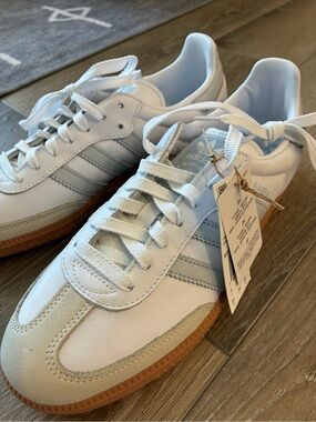 NWT adidas samba white/halo blue/off white